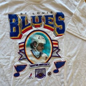 VTG 96’ Wayne Gretzky Blues T Shirt White Size XL